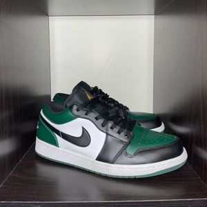 Nike Air Jordan 1 Low Green Toe Mens Sz 12 Noble Green Black White 553558-371